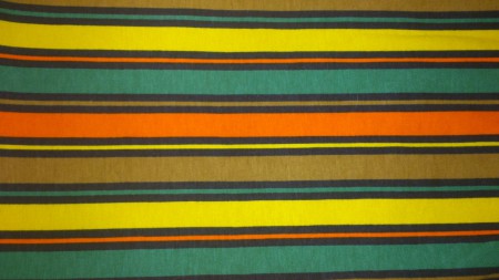 Randigt tyg. Orange, brunt, gult, grönt