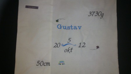 Namn, datum, vikt och längd.